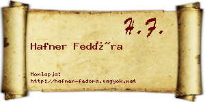 Hafner Fedóra névjegykártya